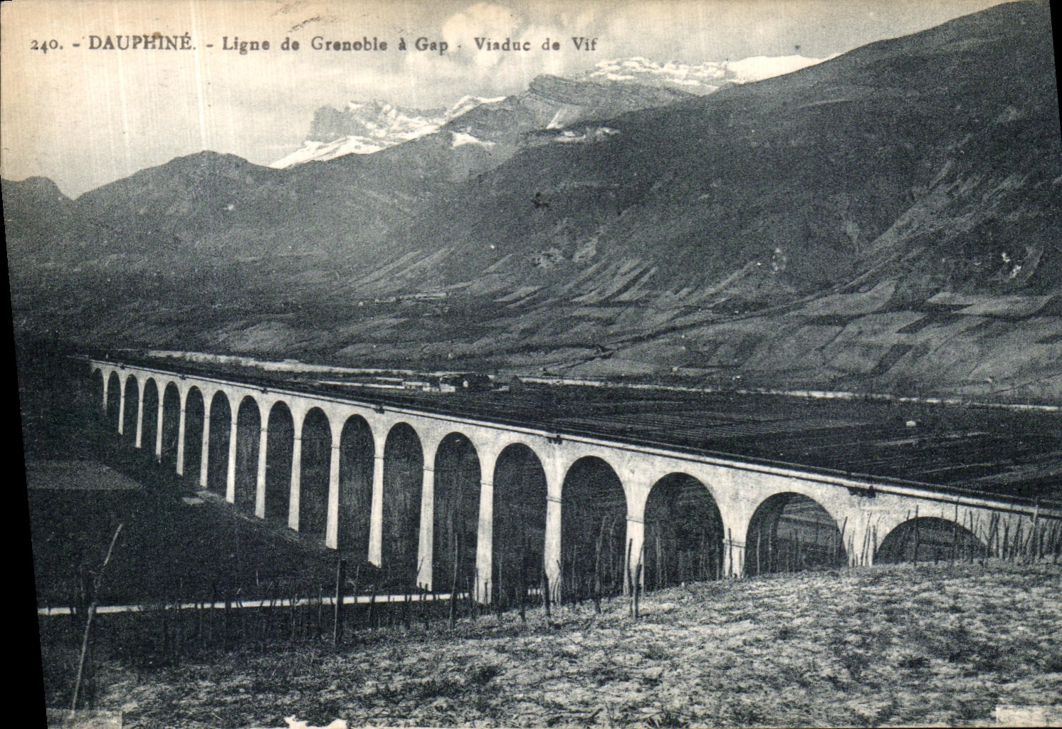 VINTAGE POSTCARD Dauphine Line of Grenoble Gap Viaduct of Sharp