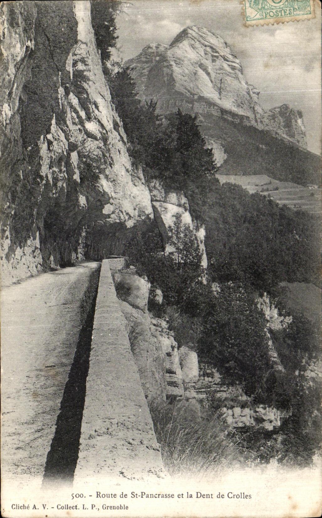 VINTAGE POSTCARD Dauphine Road of St Pancrasse and Dent of Crolles Grenoble