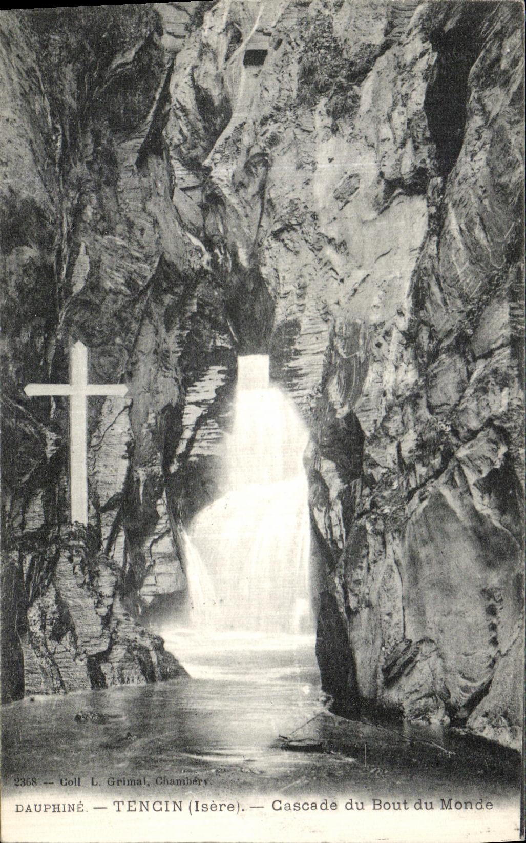 VINTAGE POSTCARD Dauphine Tencin Cascades of the End of the World