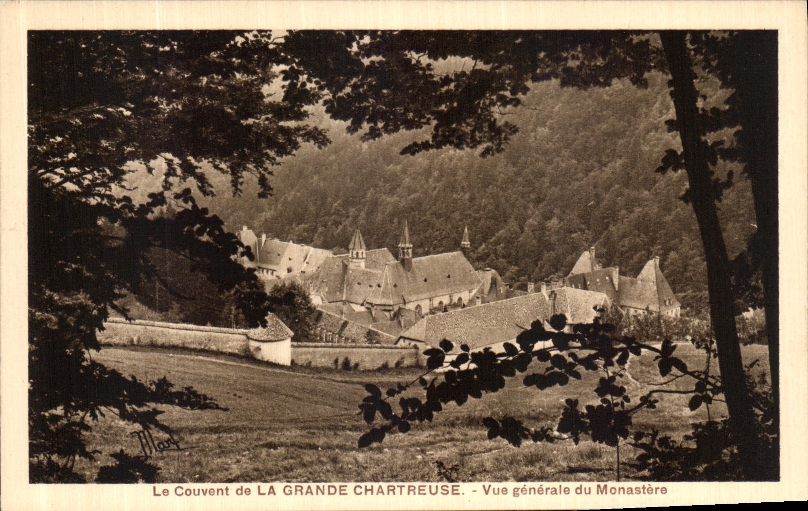Opinion chartreuse grande de Dauphine de la POSTAL de la VENDIMIA del monasterio