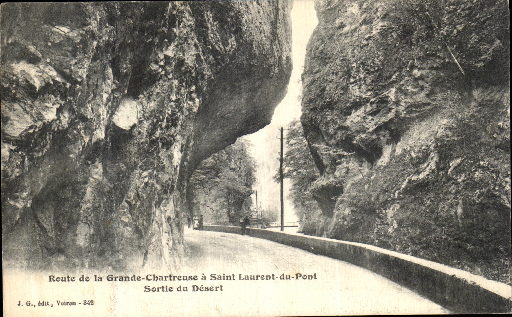 La ruta de la POSTAL de la VENDIMIA de chartreuse grande tiene Saint Laurent del puente