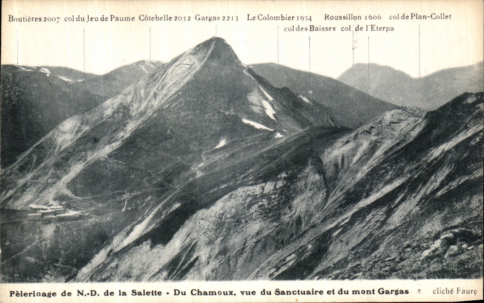 VINTAGE POSTCARD Nd Pilgrimage of Salette Of Chamoux seen of the sanctuary and the Gargas Mount