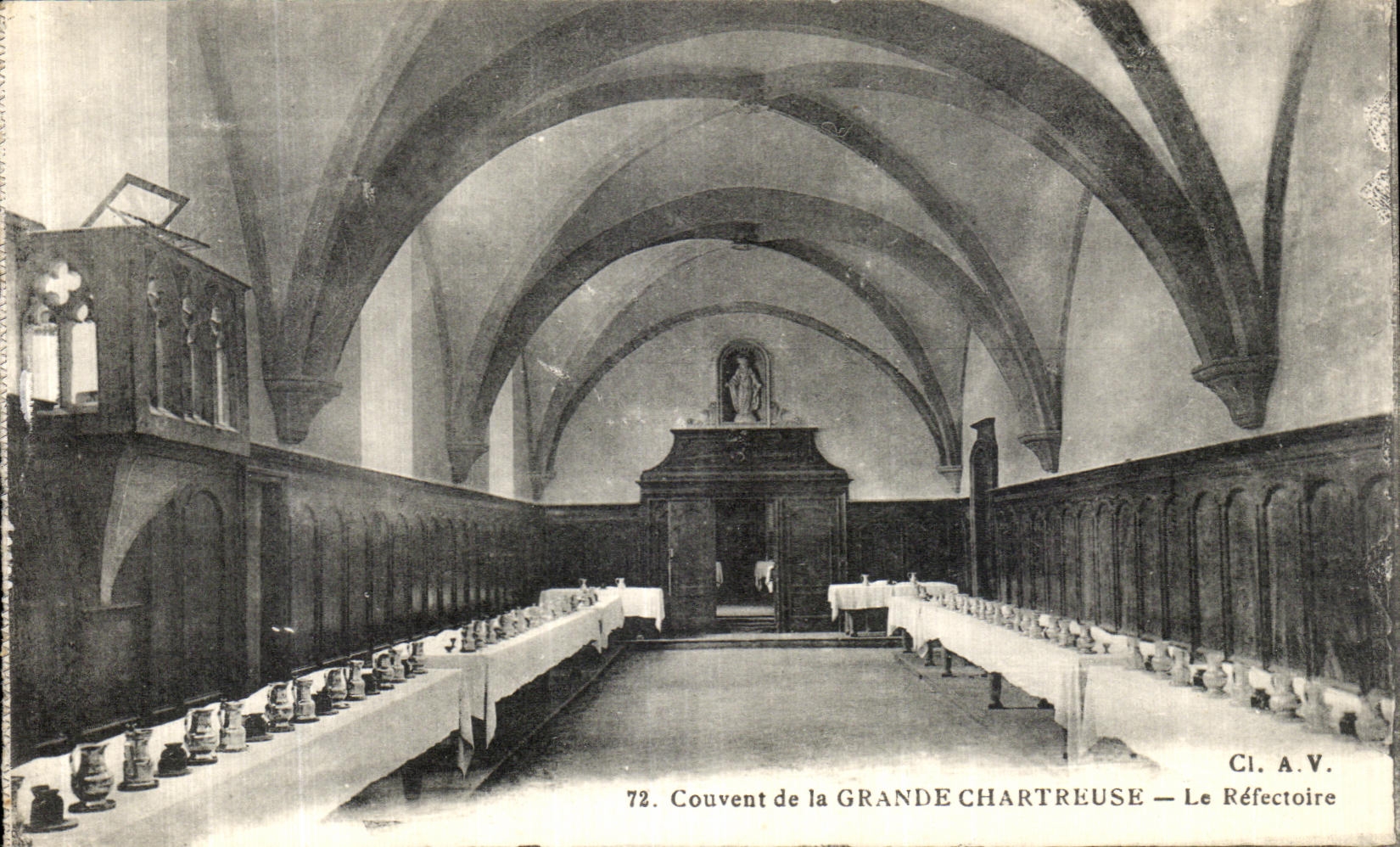 Convento de Dauphine de la POSTAL de la VENDIMIA de chartreuse grande el refectorio