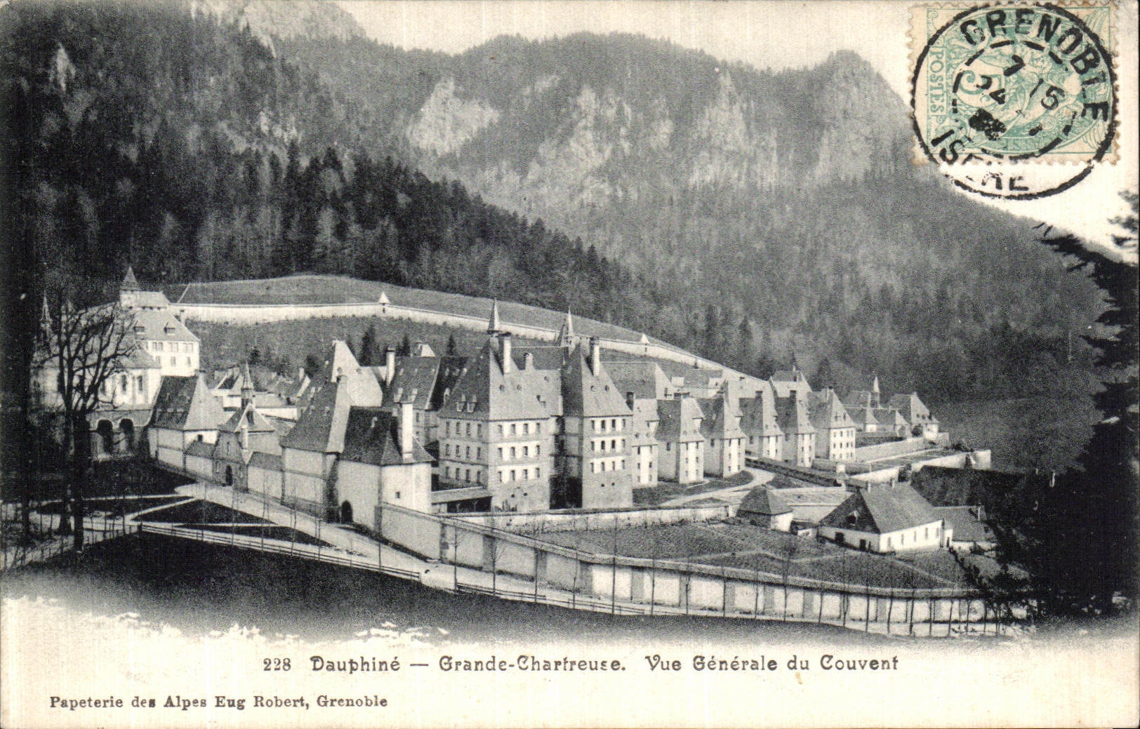 Opinion chartreuse grande de Dauphine de la POSTAL de la VENDIMIA del convento