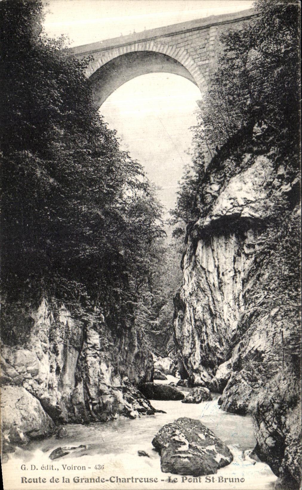 Camino de la POSTAL de la VENDIMIA de chartreuse grande el St Bruno del puente