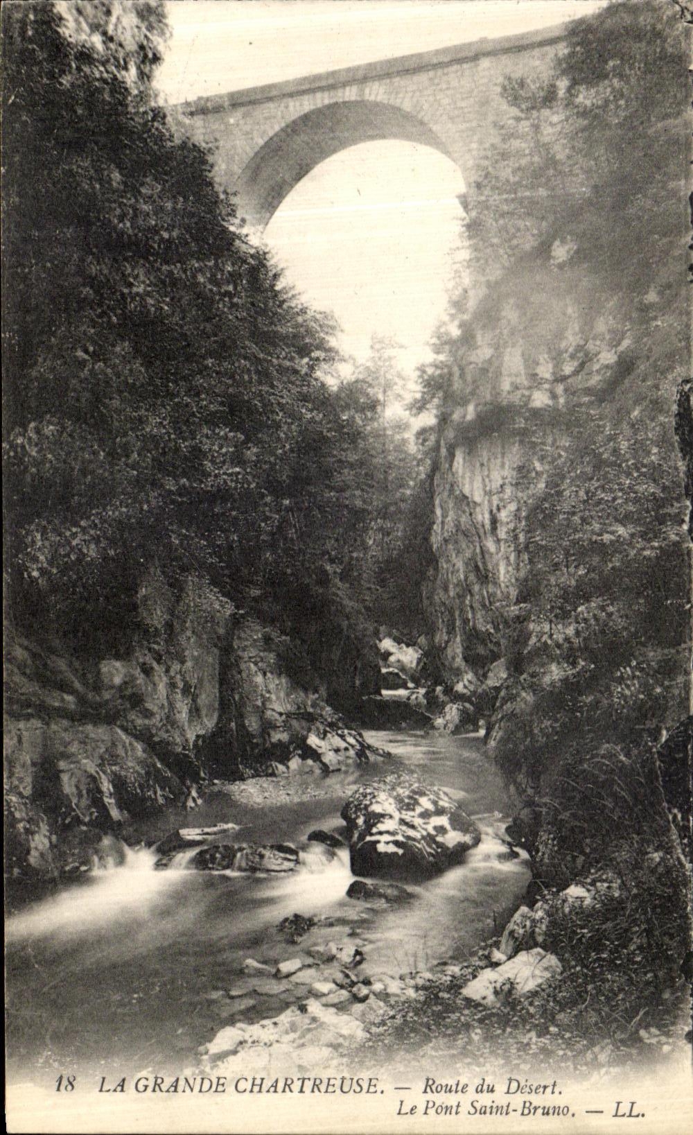 Camino de la POSTAL de la VENDIMIA del camino chartreuse grande del desierto el puente santo Bruno