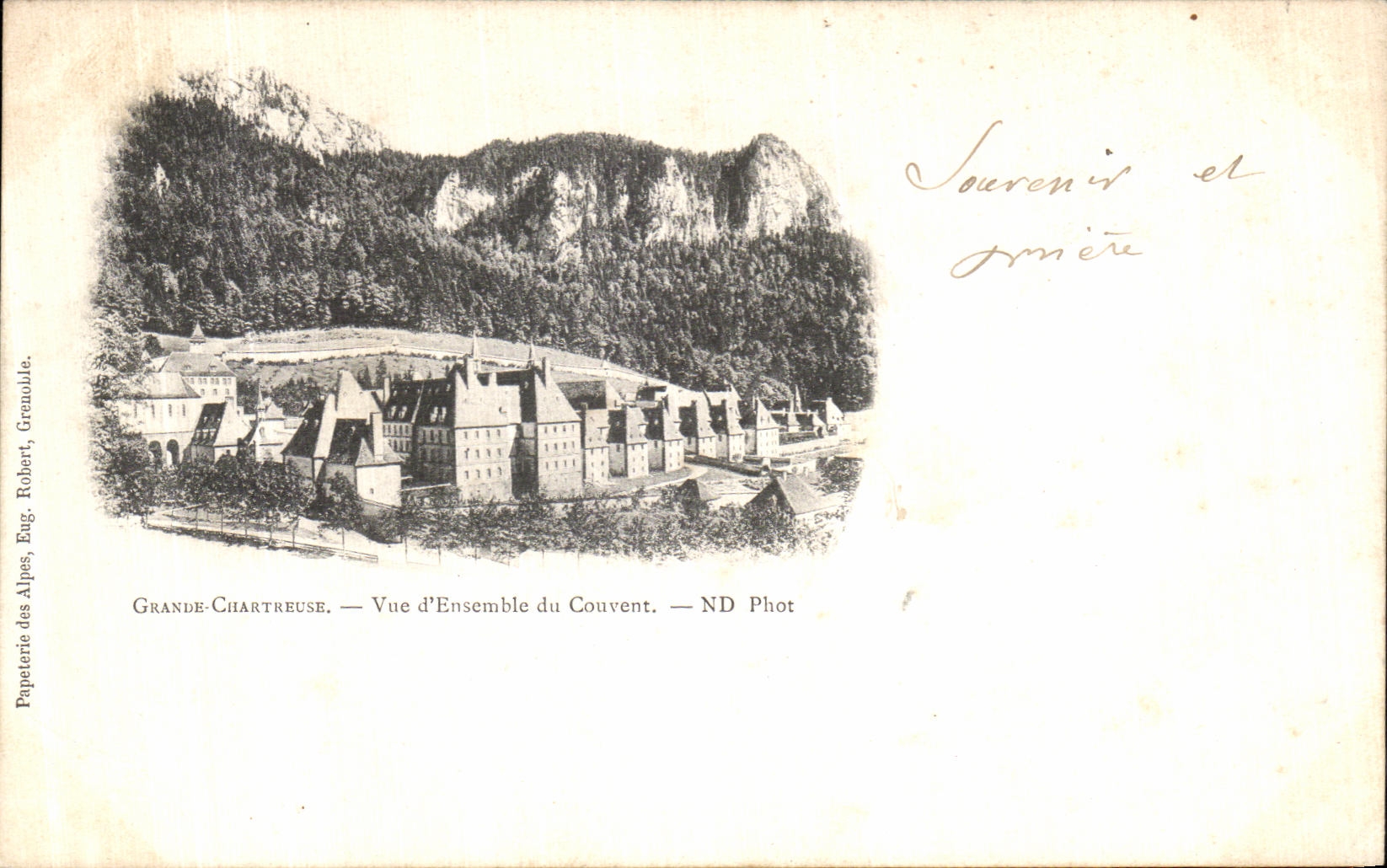 POSTAL D vista chartreuse grande de la VENDIMIA junto del convento