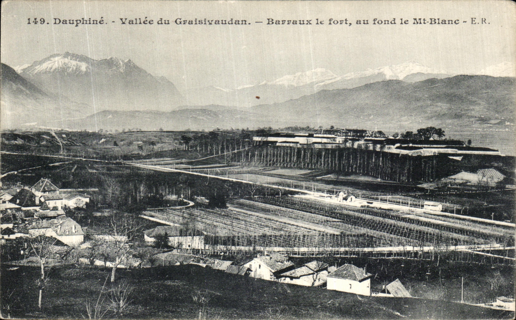 VINTAGE POSTCARD Dauphine Valley of Graisivaudan Barraux the Fort at the Bottom the White MT