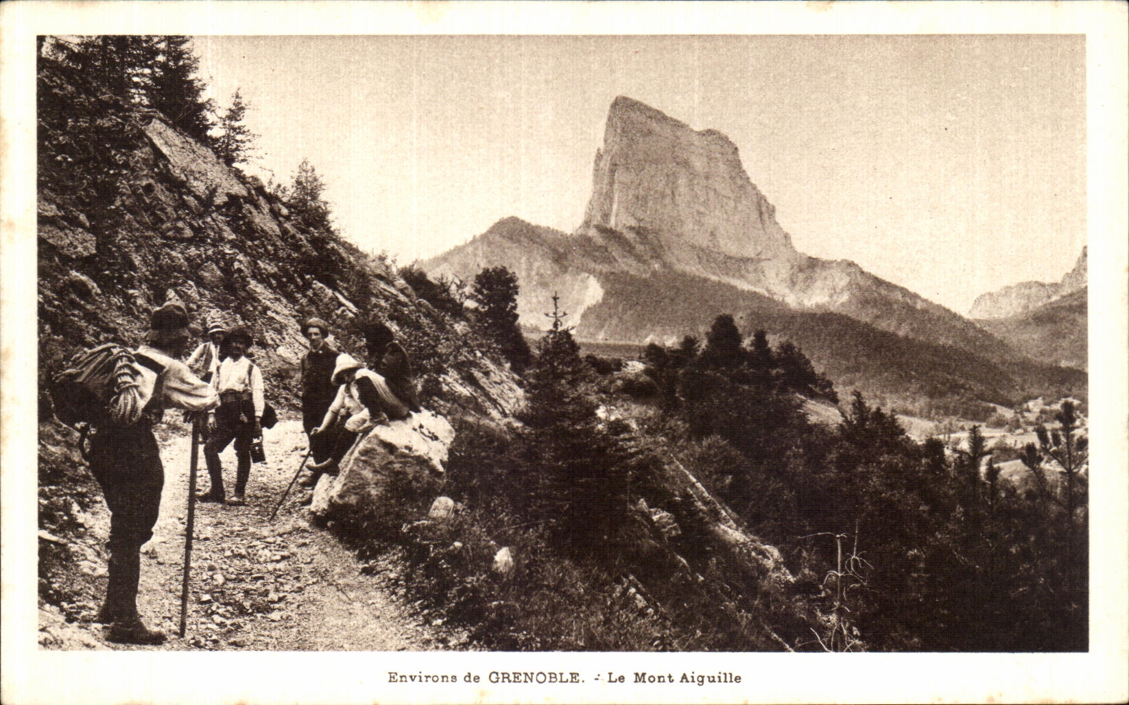 VINTAGE POSTCARD Grenoble the Mount Switches Mountaineers