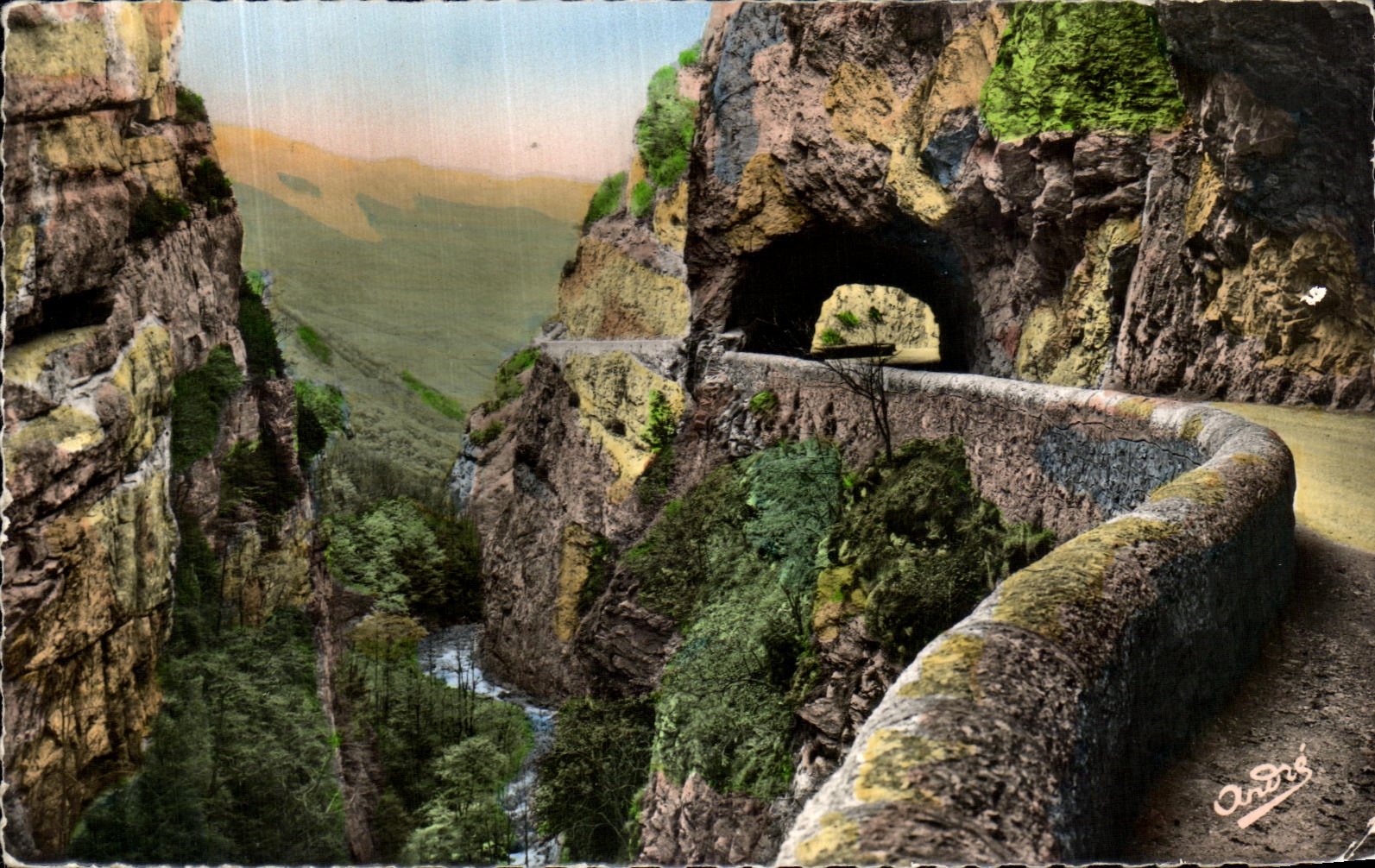 POSTAL de la VENDIMIA que el camino frances hermoso de Vercors de las montanas de grande el estrecho parte