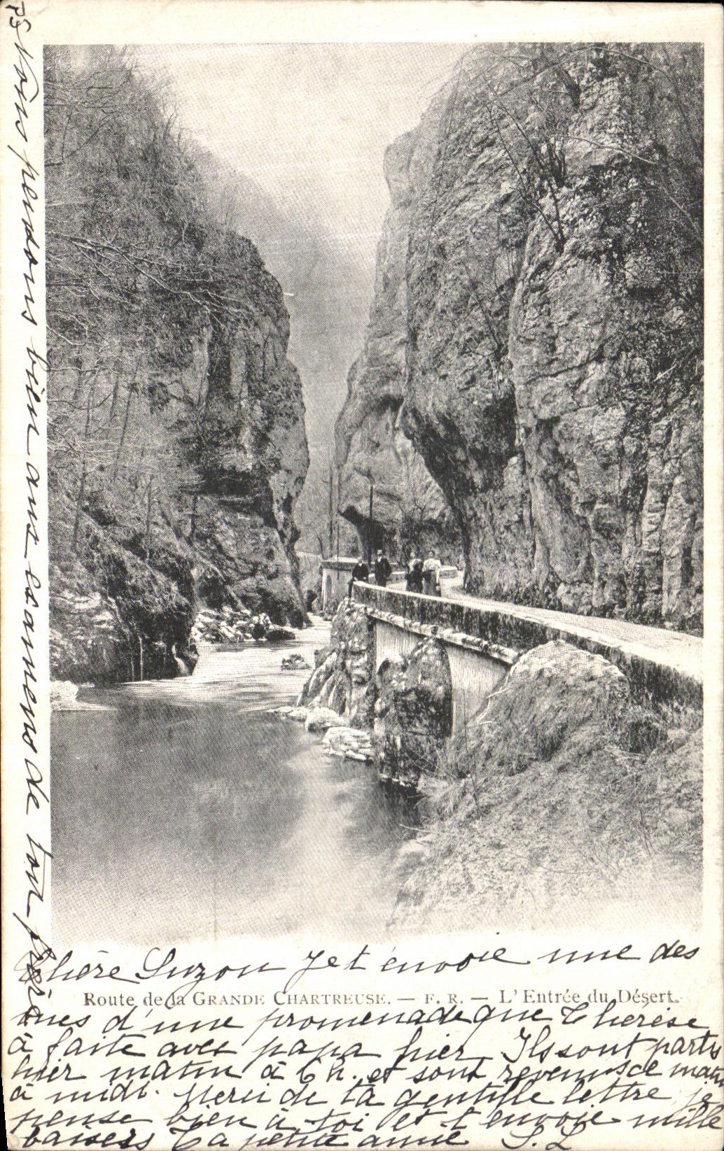 Ruta de la POSTAL de la VENDIMIA de la entrada chartreuse grande de servicios