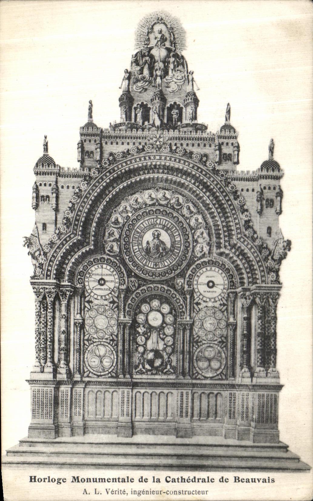 VINTAGE POSTCARD Monumental Clock of the Cathedral of Beauvais