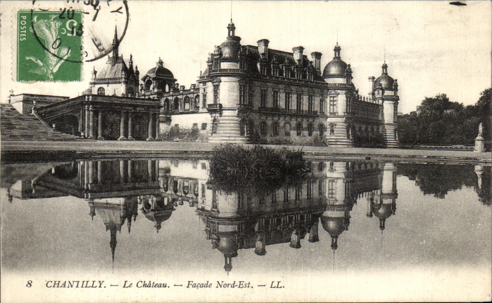 VINTAGE POSTCARD Chantilly the Northern Castle Frontage Is