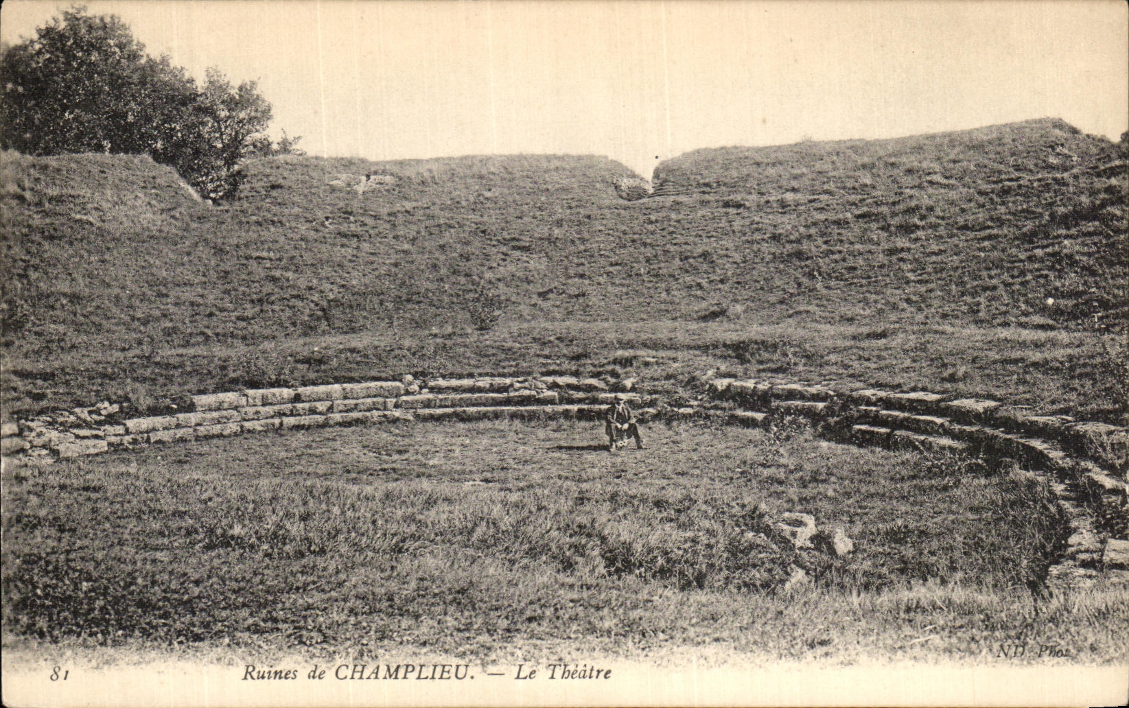 VINTAGE POSTCARD Ruins of Compiegne the Theater