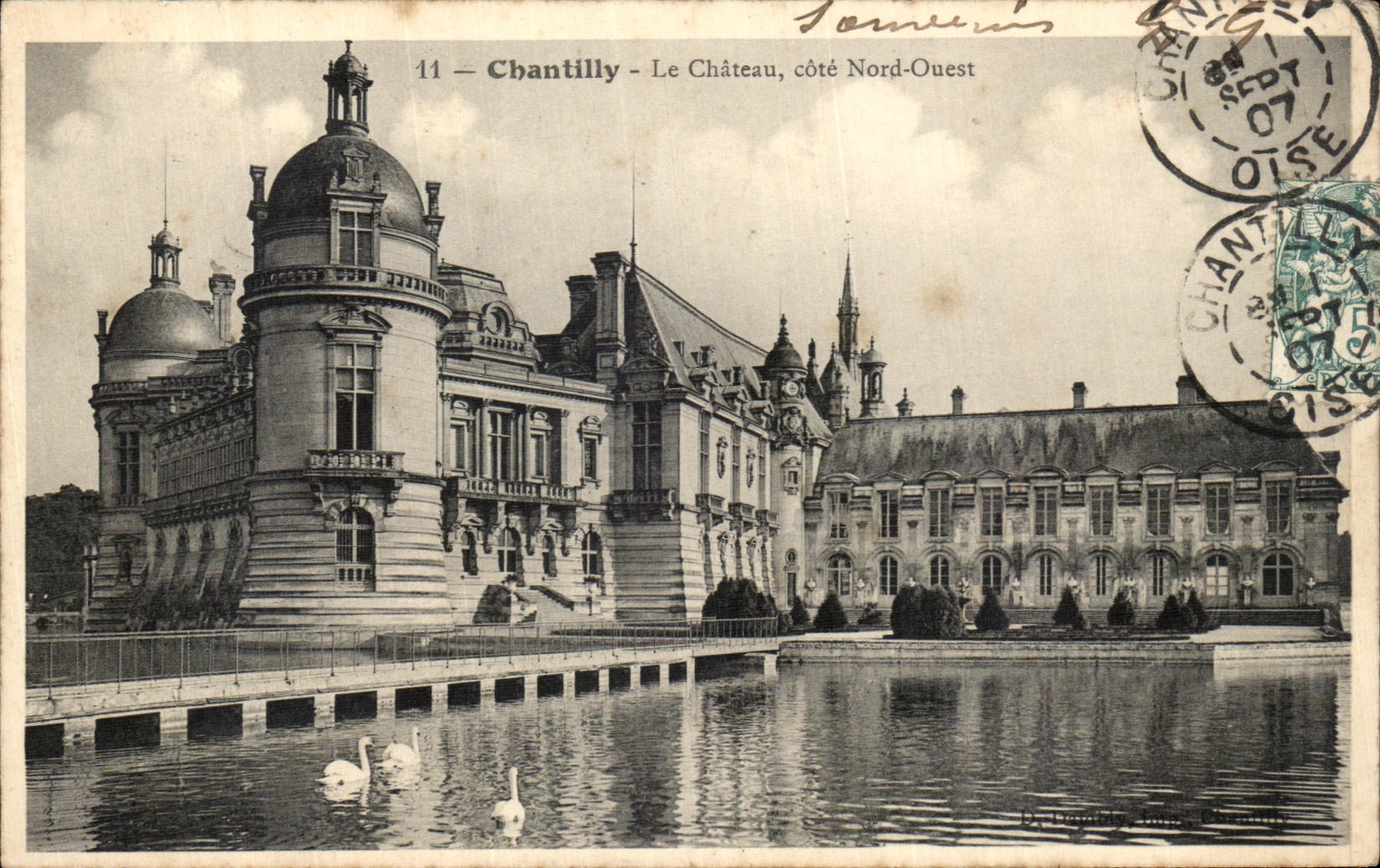 VINTAGE POSTCARD Chantilly the Castle dimensions Northern West