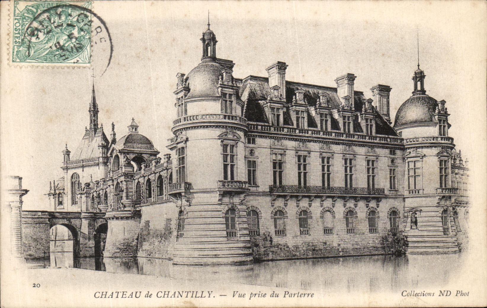 VINTAGE POSTCARD Surroundings of Chantilly Seen from of the floor