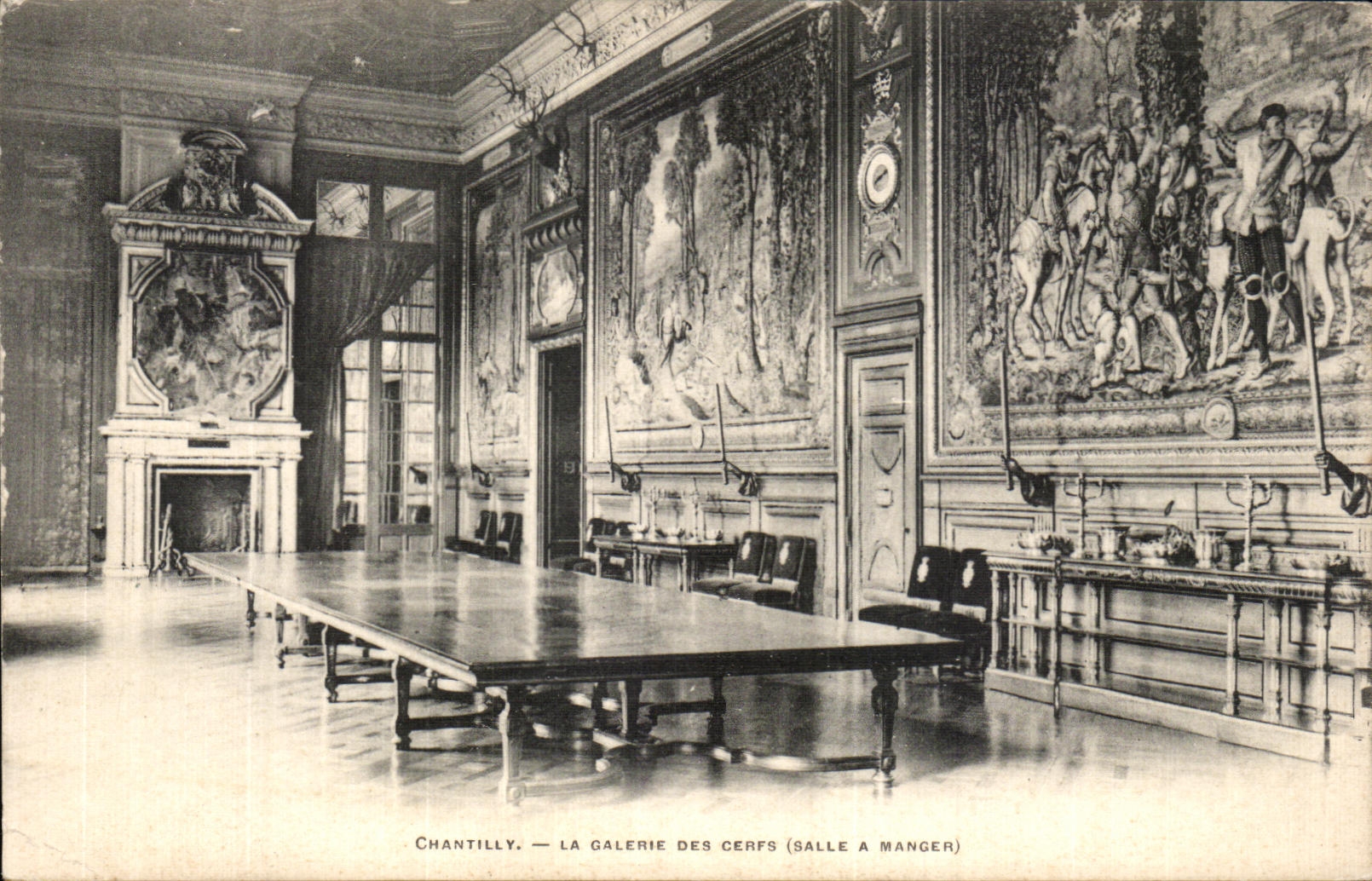 POSTAL Chantilly de la VENDIMIA la galeria del comedor de los machos