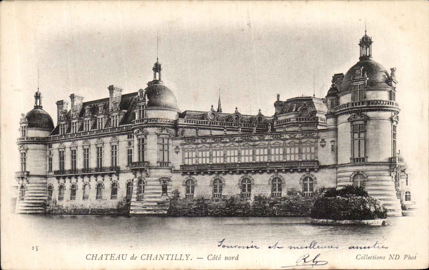 VINTAGE POSTCARD Castle of Chantilly Dimensions northern