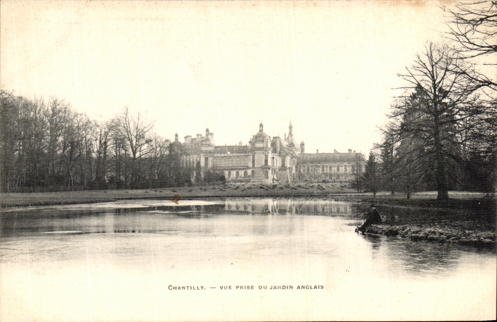 VINTAGE POSTCARD Chantilly Seen from Of the English garden