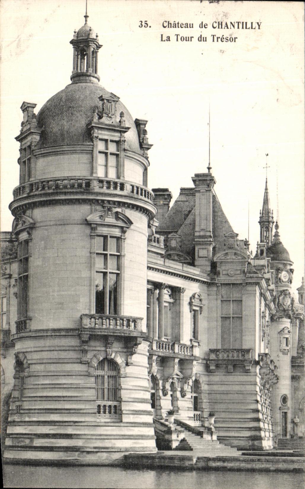 VINTAGE POSTCARD Castle of Chantilly the Tower of the Treasury