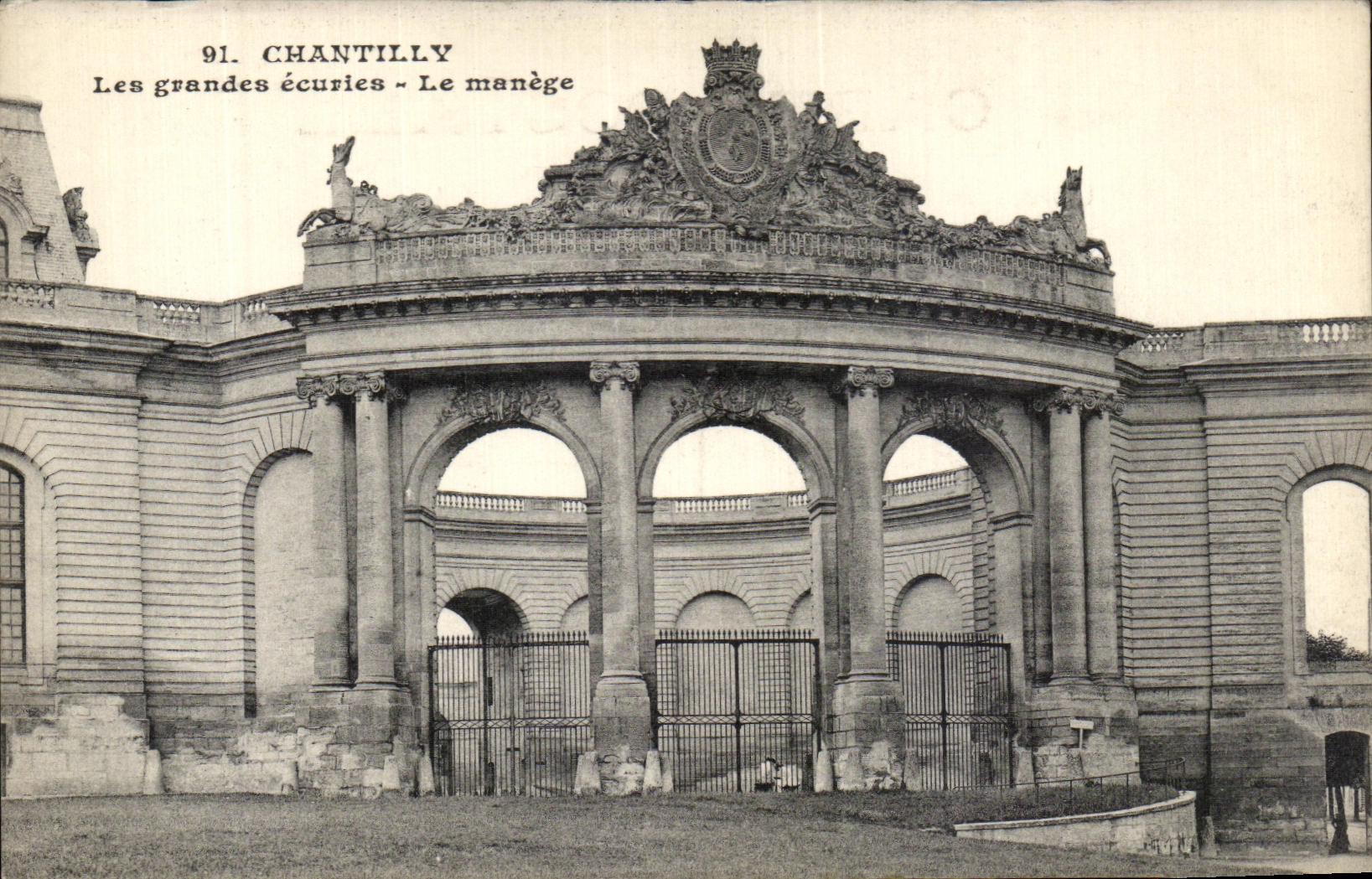 VINTAGE POSTCARD Chantilly large stables the horse gear