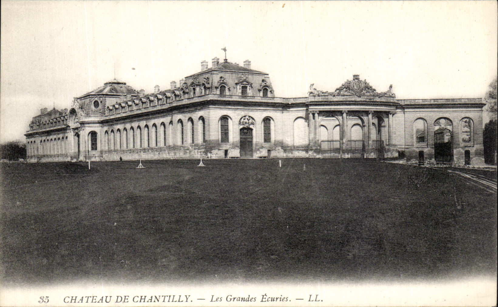 VINTAGE POSTCARD Castle of Chantilly Large stables