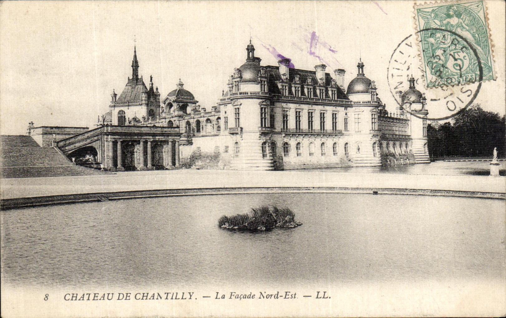 VINTAGE POSTCARD Castle of Chantilly the Northern Frontage Is
