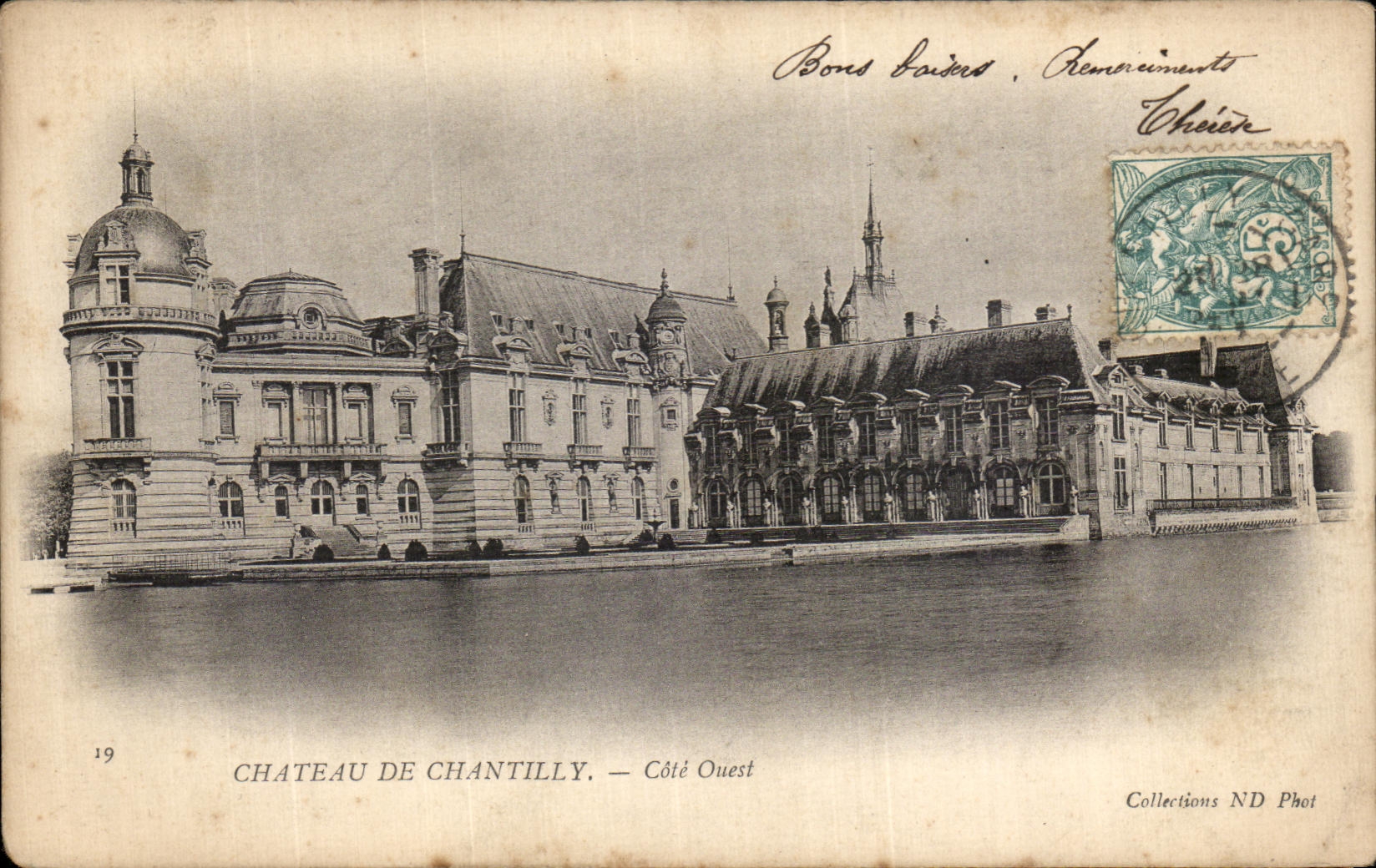 VINTAGE POSTCARD Castle of Chantilly West coast