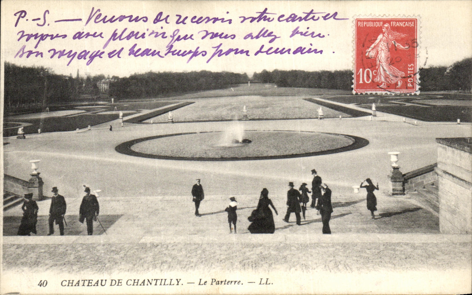 VINTAGE POSTCARD Castle of Chantilly the Floor