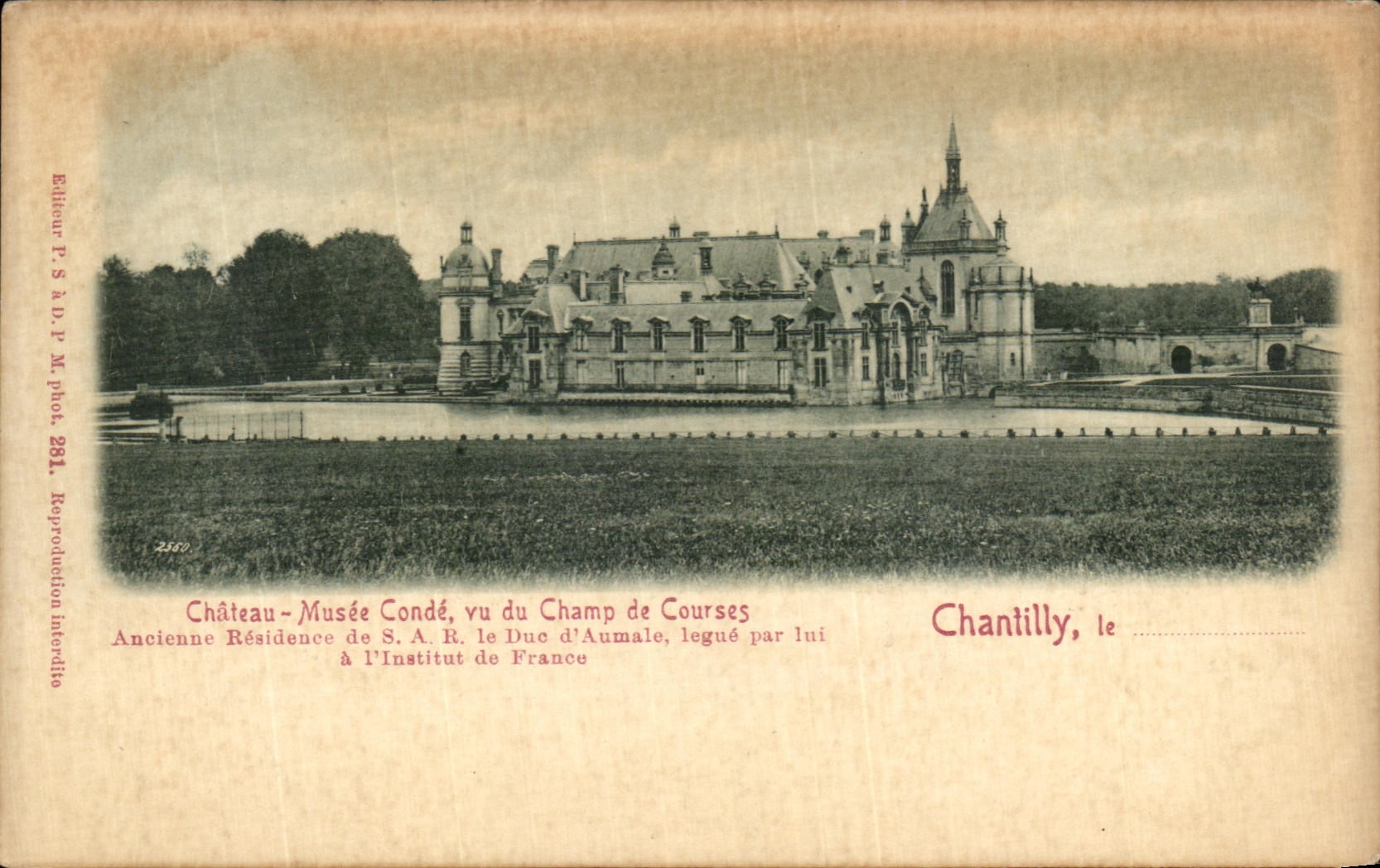 CPA Chantilly Chateau Musee Conde vu du champ de courses