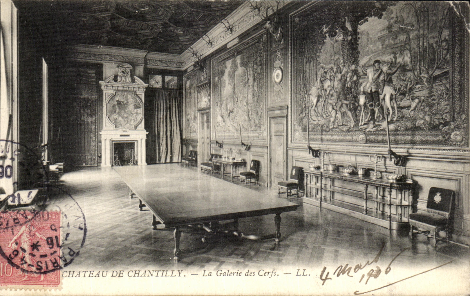 Castillo de la POSTAL de la VENDIMIA de Chantilly la galeria de los machos