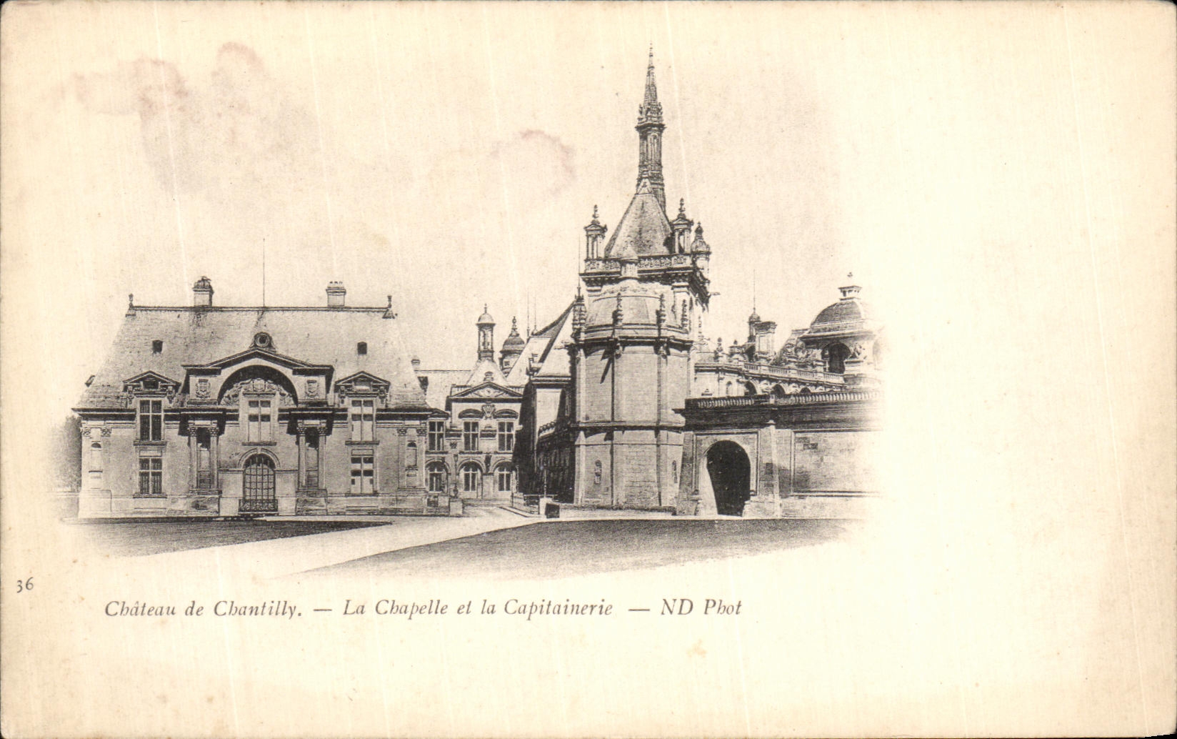 VINTAGE POSTCARD Castle Of Chantilly La Chapelle and the harbor office