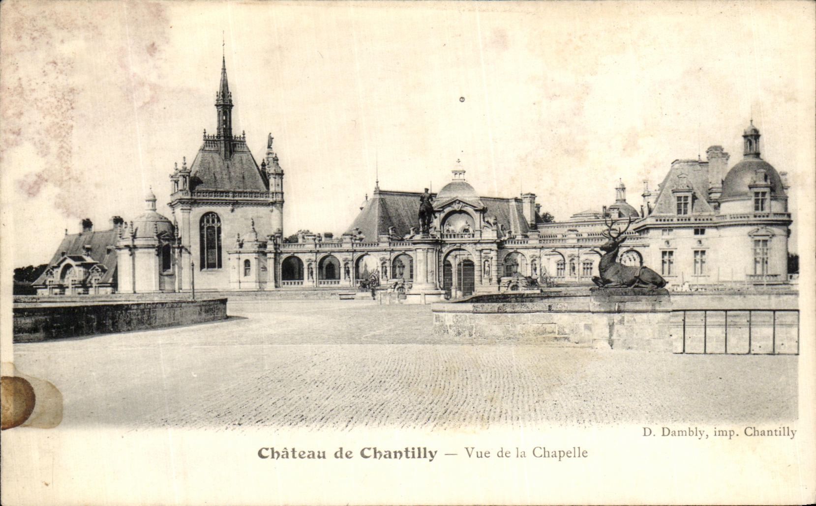 VINTAGE POSTCARD Castle Of Chantilly Seen of the Vault