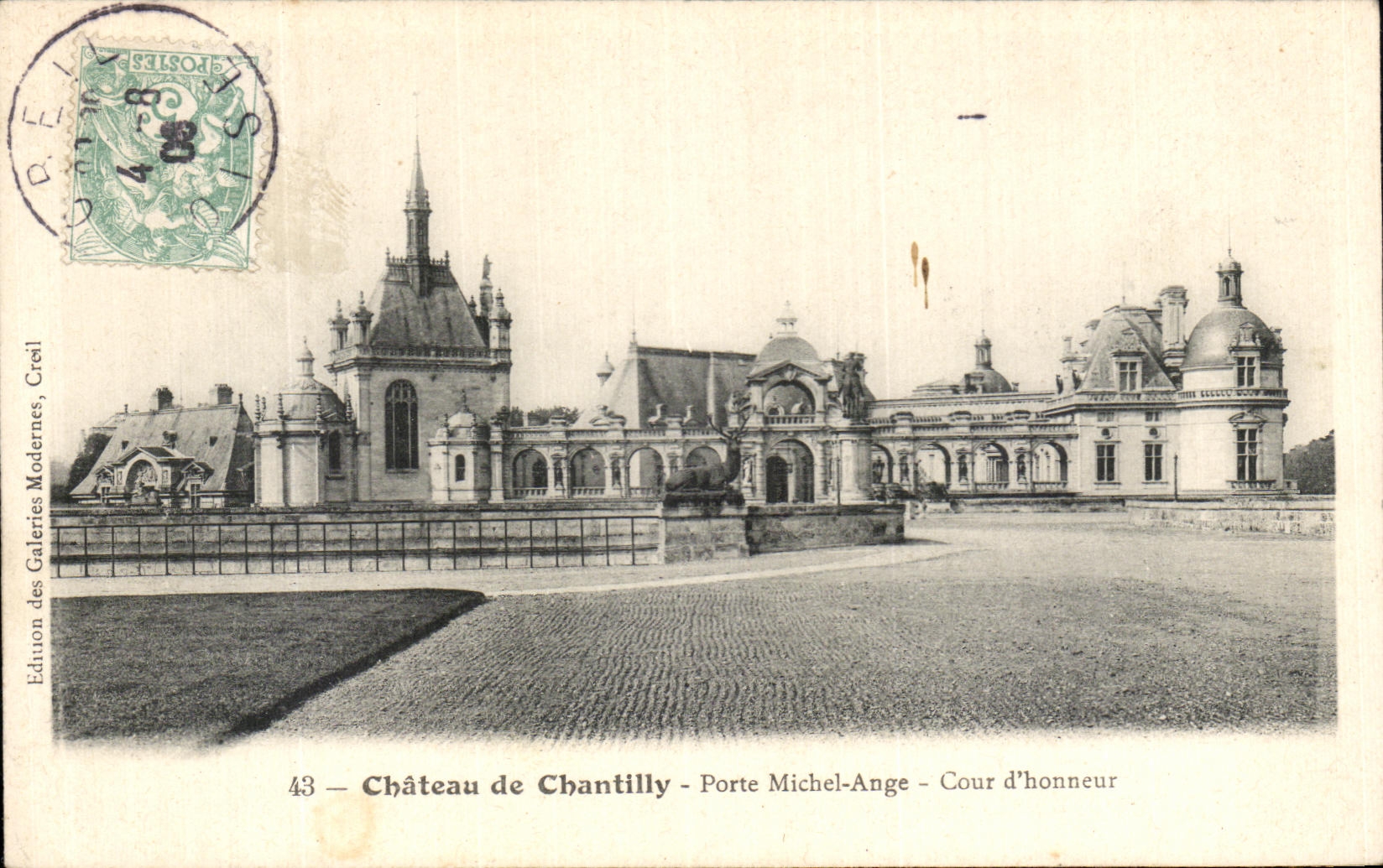 VINTAGE POSTCARD Castle Of Chantilly Carries Michel Ange