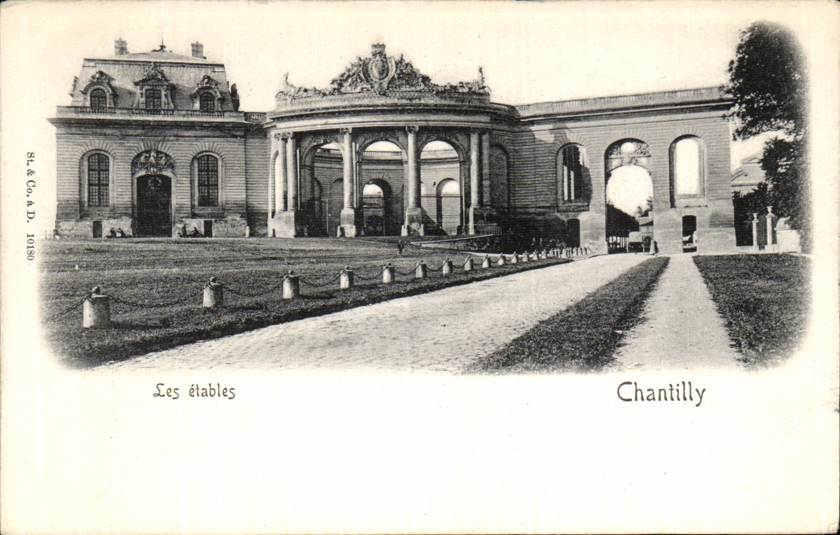 VINTAGE POSTCARD Chantilly Castle cattle sheds