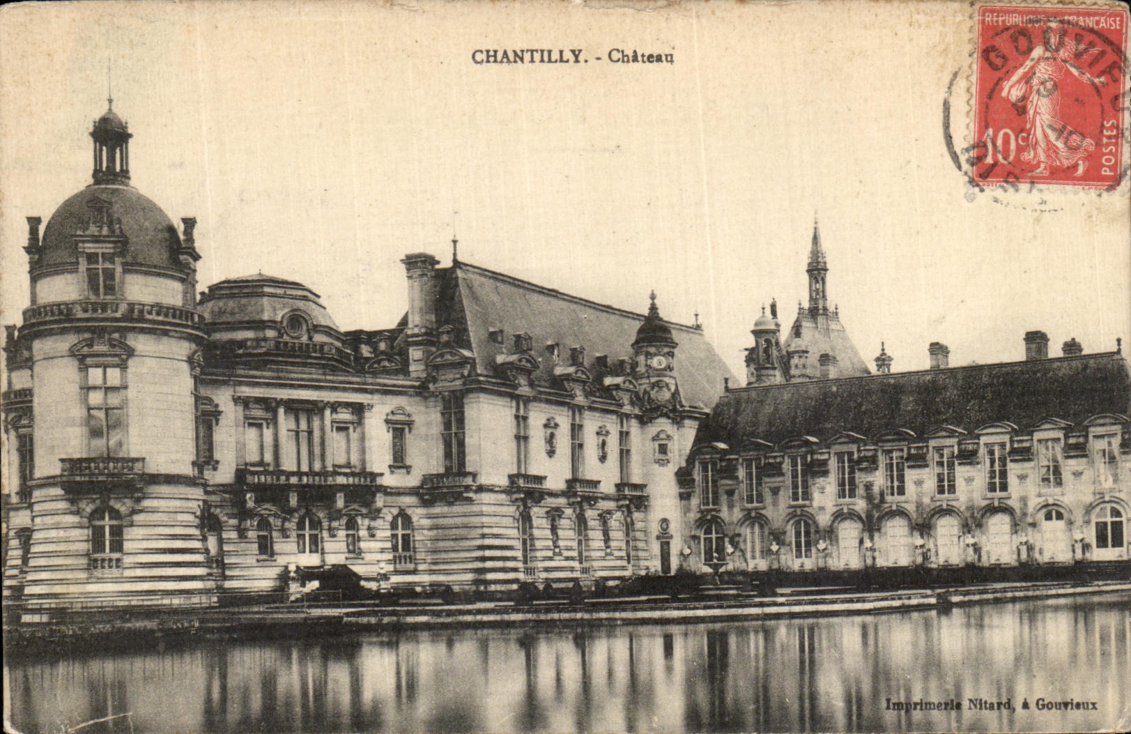 VINTAGE POSTCARD Chantilly Castle