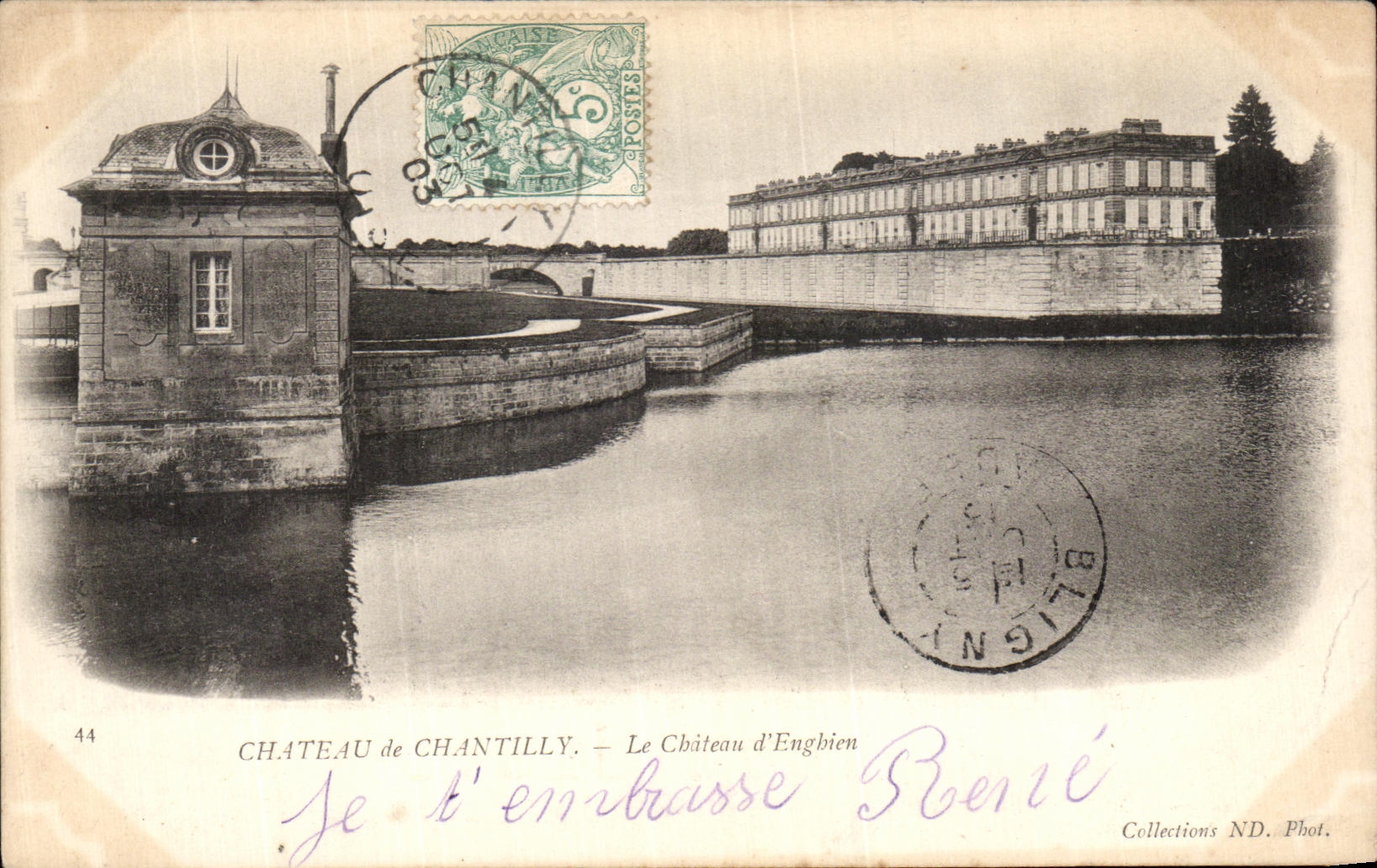 VINTAGE POSTCARD Castle of Chantilly the Castle D Enghien