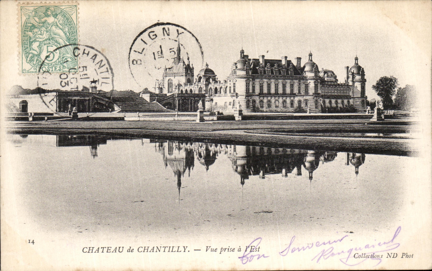 VINTAGE POSTCARD Castle of Chantilly Seen from has L Is