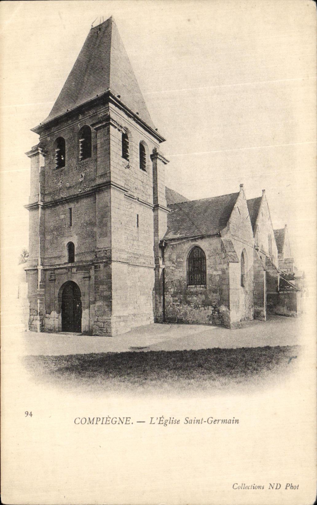 VINTAGE POSTCARD Compiegne L Church Saint Germain