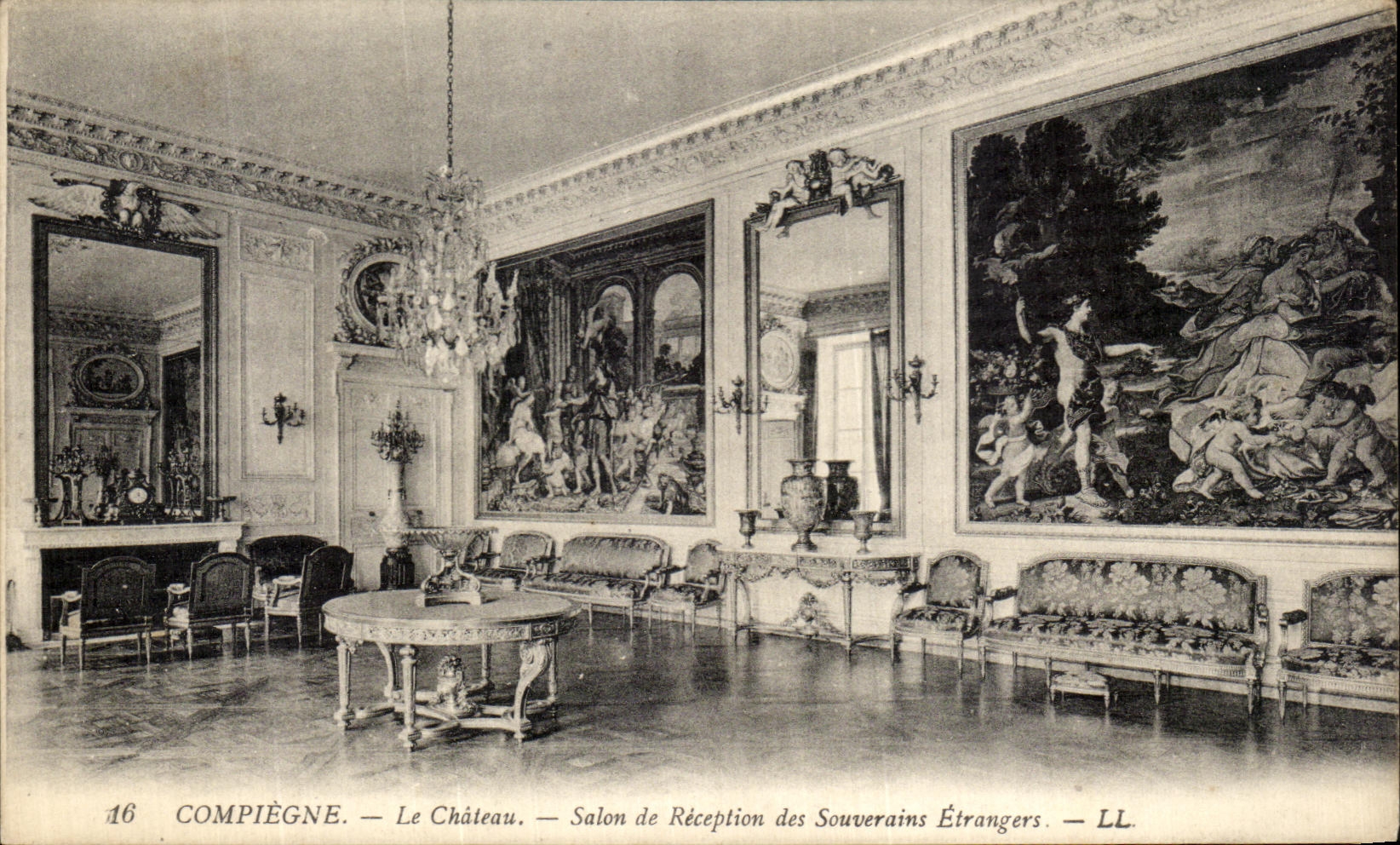 VINTAGE POSTCARD Compiegne the Castle Reception room of the Sovereigns
