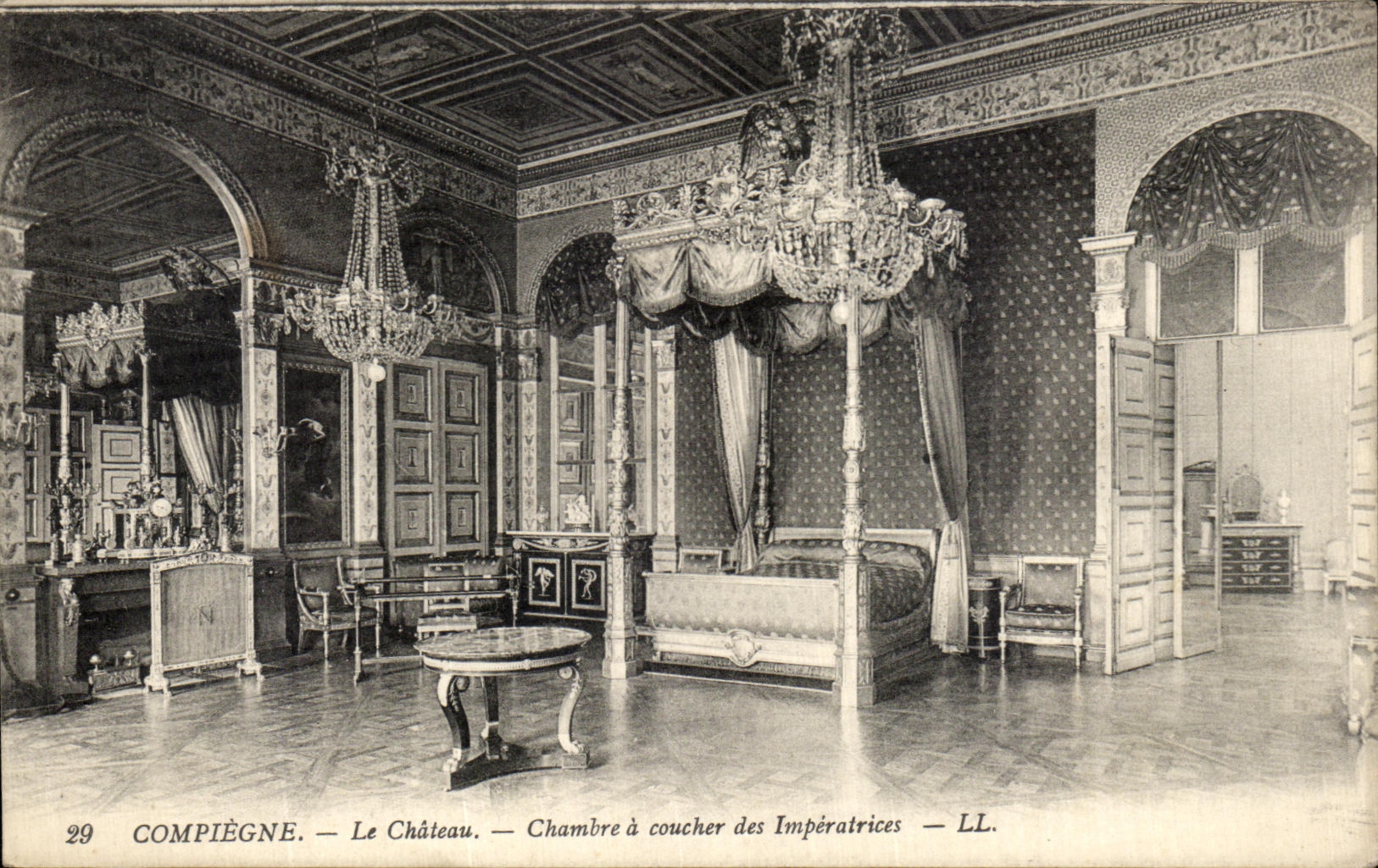VINTAGE POSTCARD Compiegne the Castle Room has Coucher Empresses