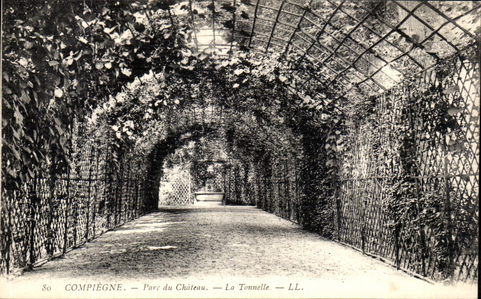 VINTAGE POSTCARD Compiegne the Castle Park of the castle Arbor