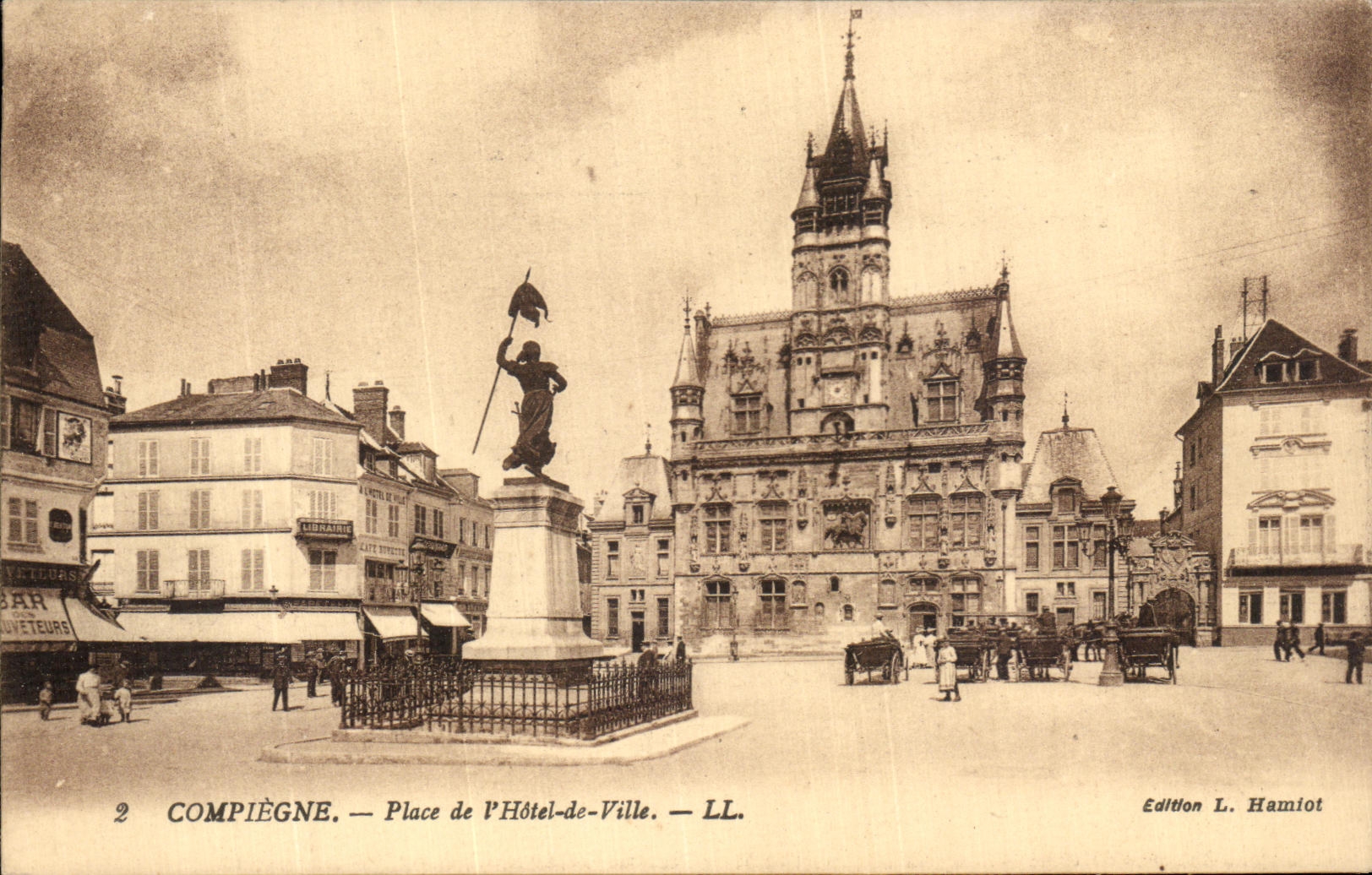 VINTAGE POSTCARD Compiegne Places L Town hall