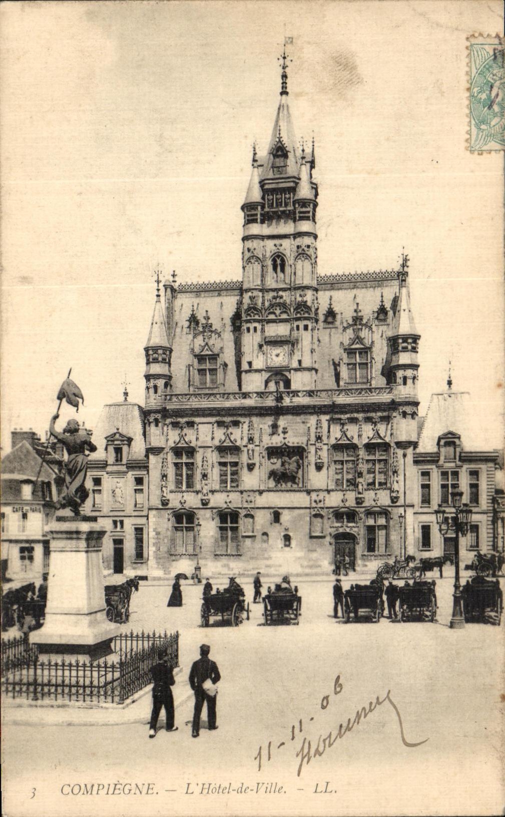 VINTAGE POSTCARD Compiegne L Town hall