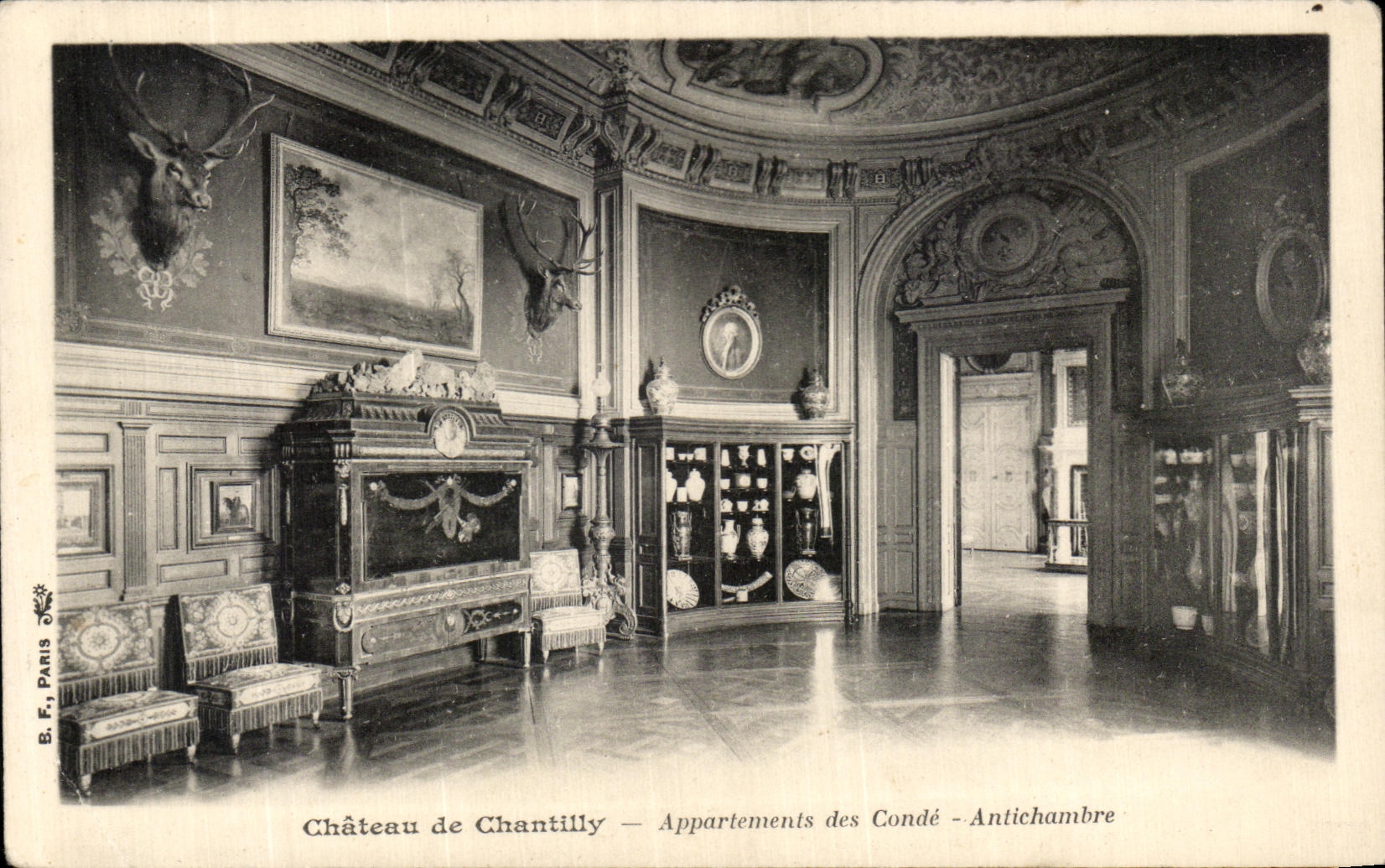 VINTAGE POSTCARD Castle Of Chantilly Apartments of the Cop Anteroom