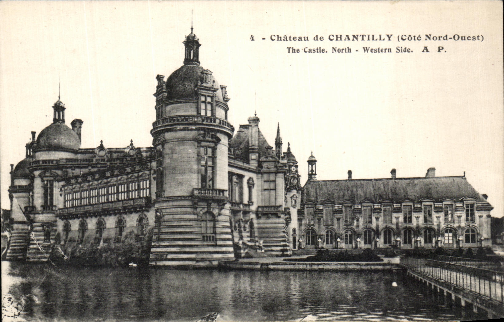 VINTAGE POSTCARD Castle Of Chantilly Western Northern Frontage