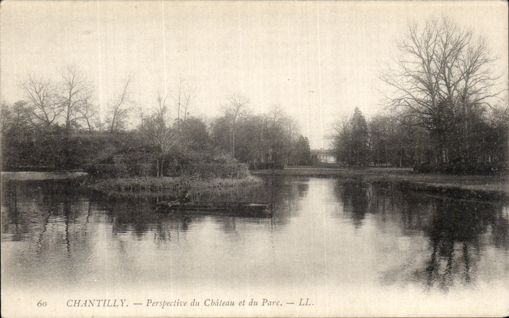 VINTAGE POSTCARD Castle Of Chantilly View of the Castle and the Park