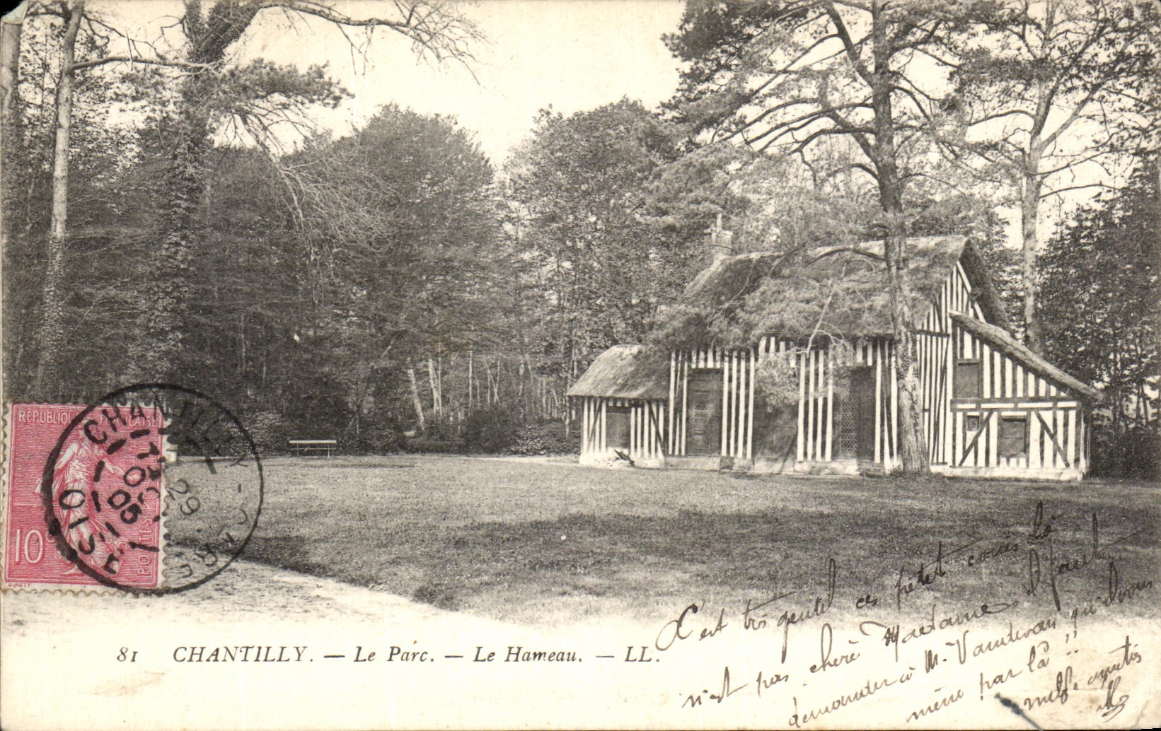 VINTAGE POSTCARD Castle Of Chantilly the Park the Hamlet