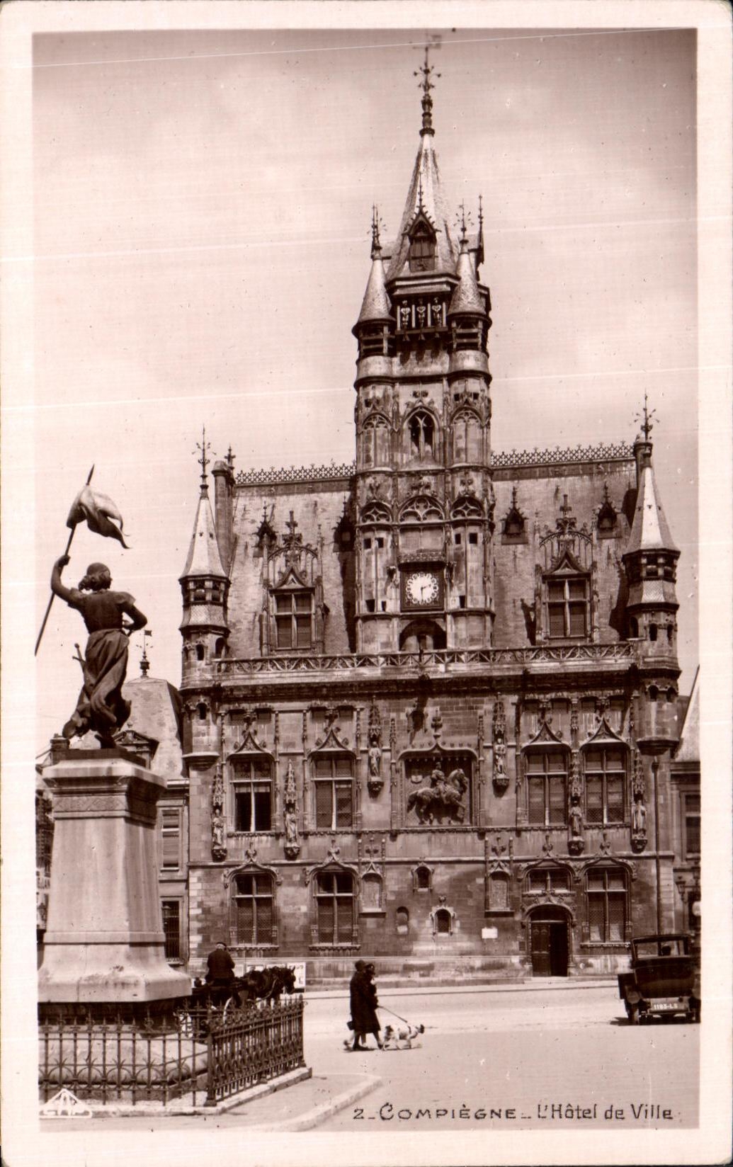 VINTAGE POSTCARD Compiegne L Town hall