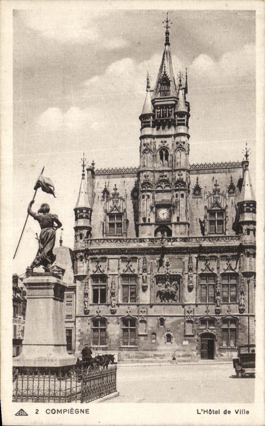 VINTAGE POSTCARD Compiegne L Town hall
